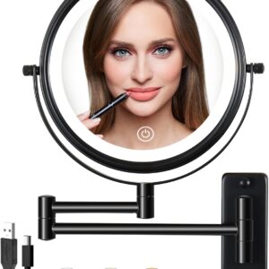 10X LED Wall Makeup Mirror (Black)