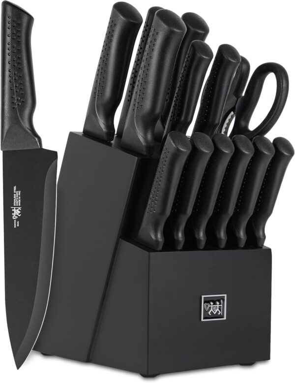 15-Piece Self-Sharpening Knife Set – Black