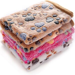 3-Pack Soft Fleece Pet Blankets – Small (23x16 inch)