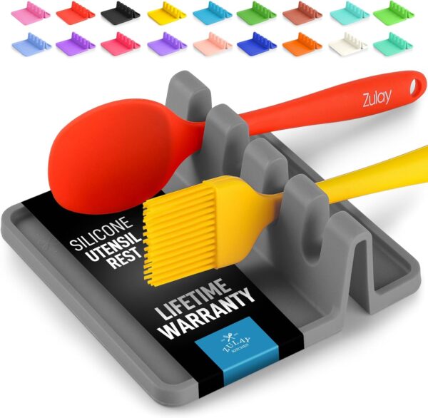 Zulay Silicone Utensil Rest with Drip Pad