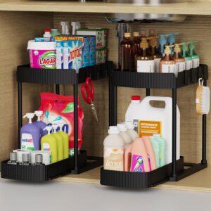 2-Pack Pull-Out Under Sink Organizers – Black
