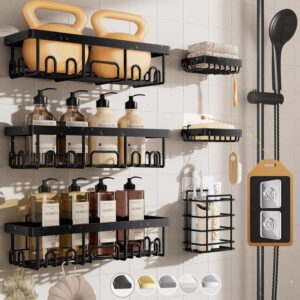 Veken 6-Pack Stainless Steel Shower Caddy Set